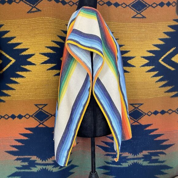 Vintage 1970’s Nifty Rainbow Hippie Boho Open Poncho Top! Amazing! OSFM. - Picture 10 of 10